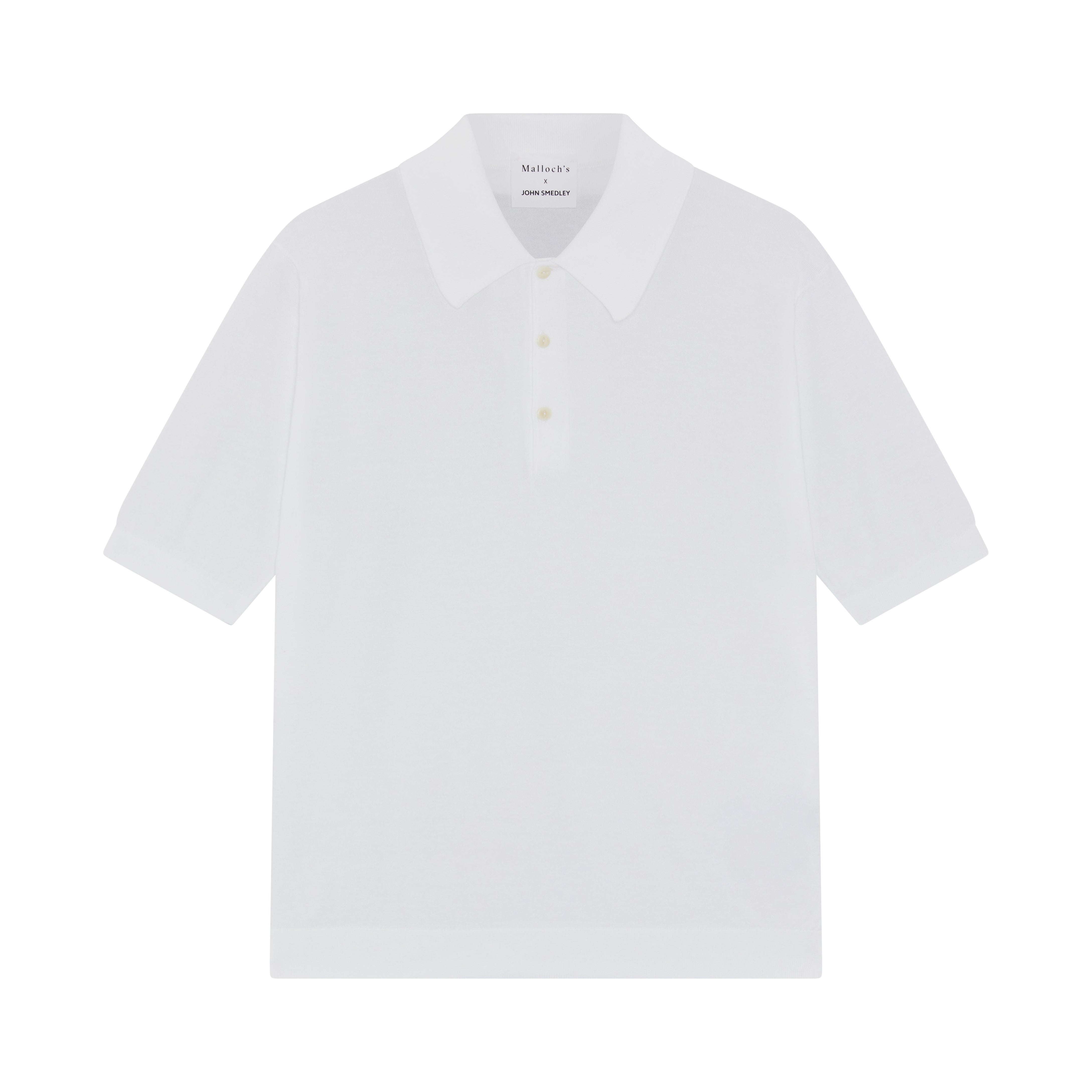 Malloch's x John Smedley White Cromford Polo – Embark Clothiers