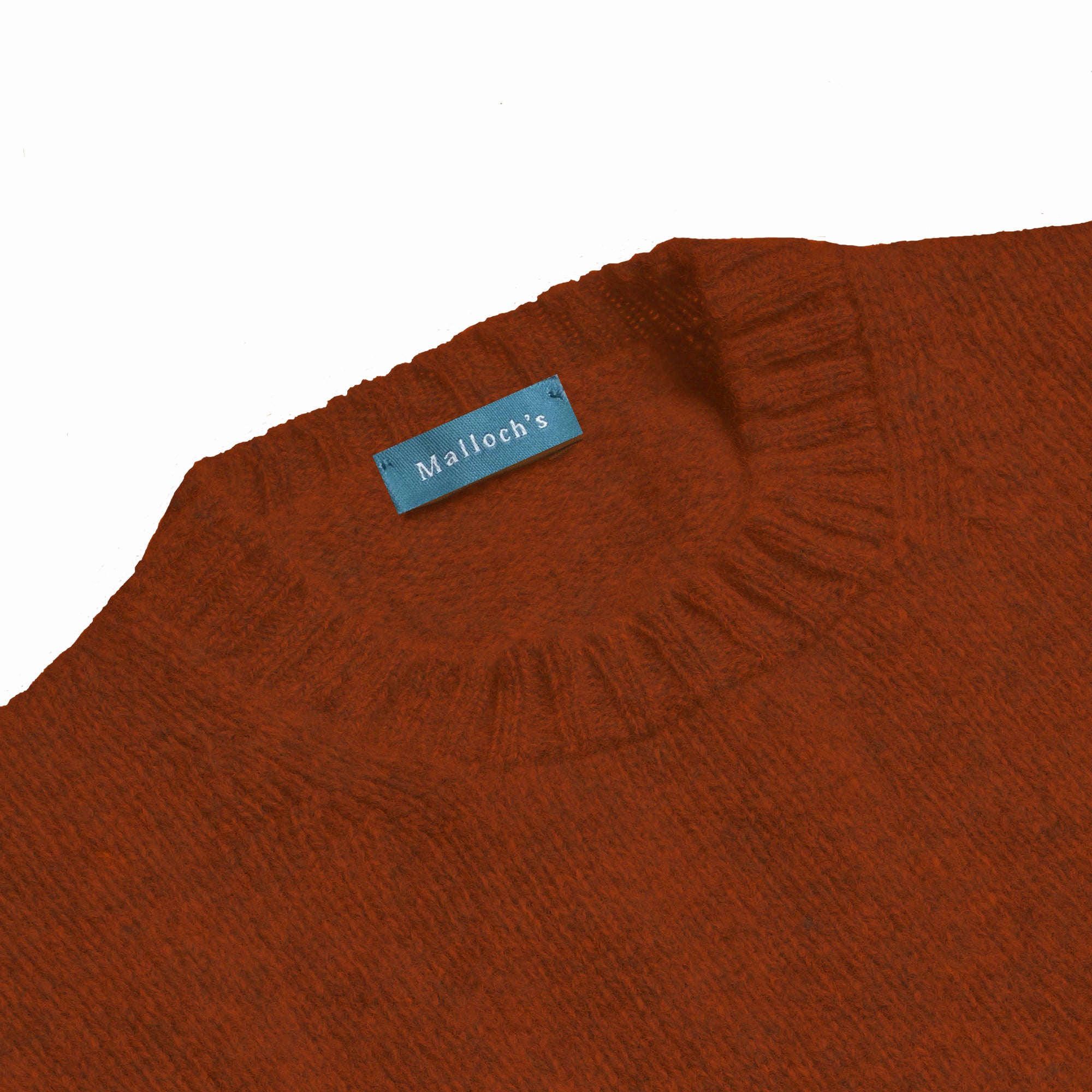 Malloch's Rust Wreay Shetland Wool Crew Neck