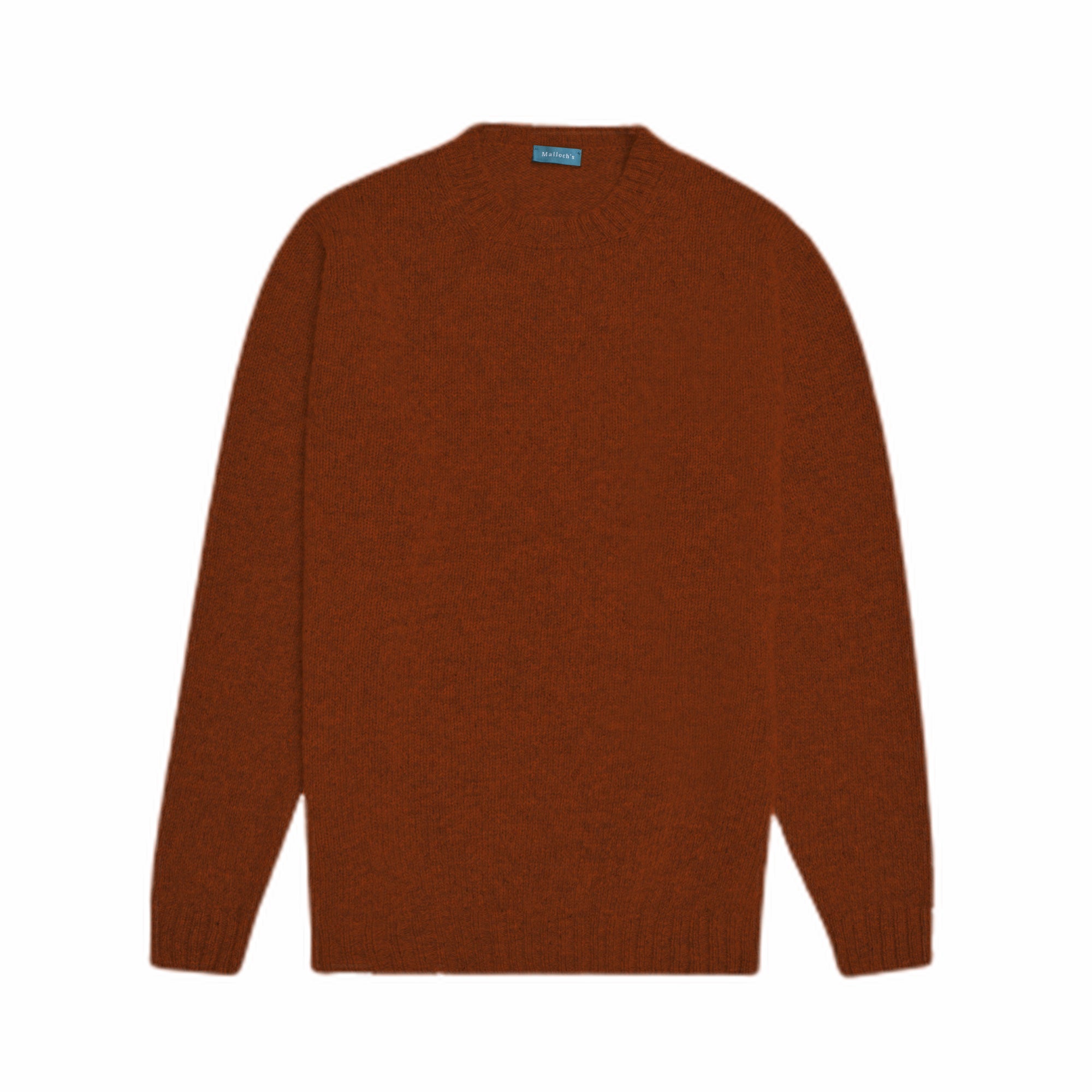 Malloch's Rust Wreay Shetland Wool Crew Neck