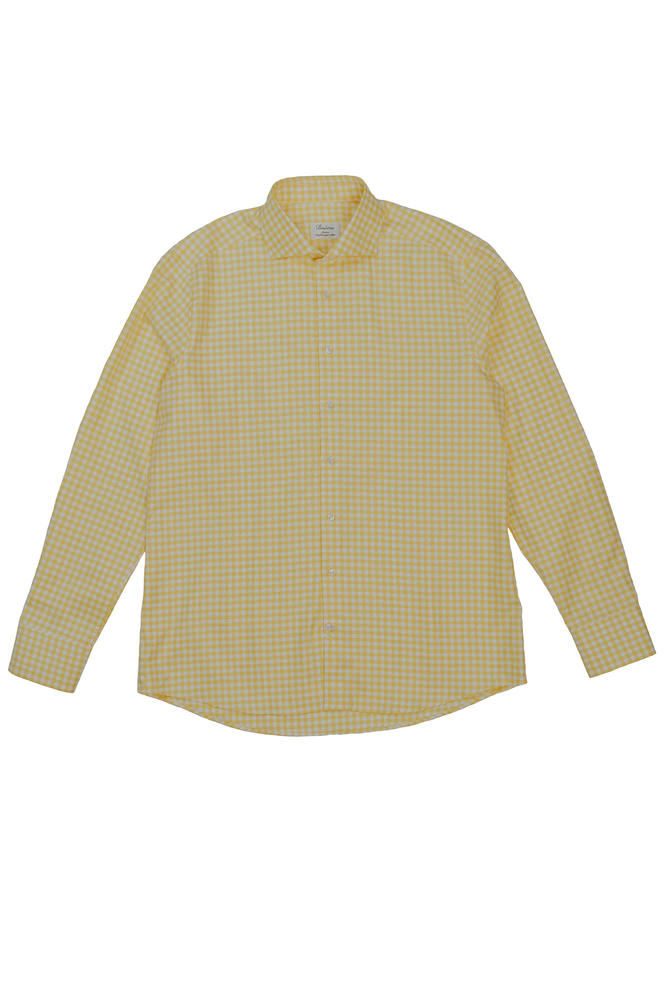 Stenströms Yellow Gingham Checked Shirt