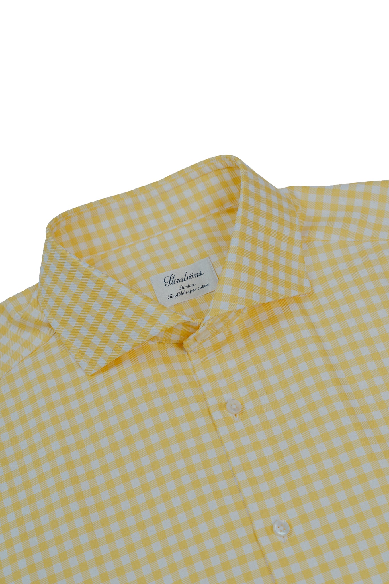 Stenströms Yellow Gingham Checked Shirt